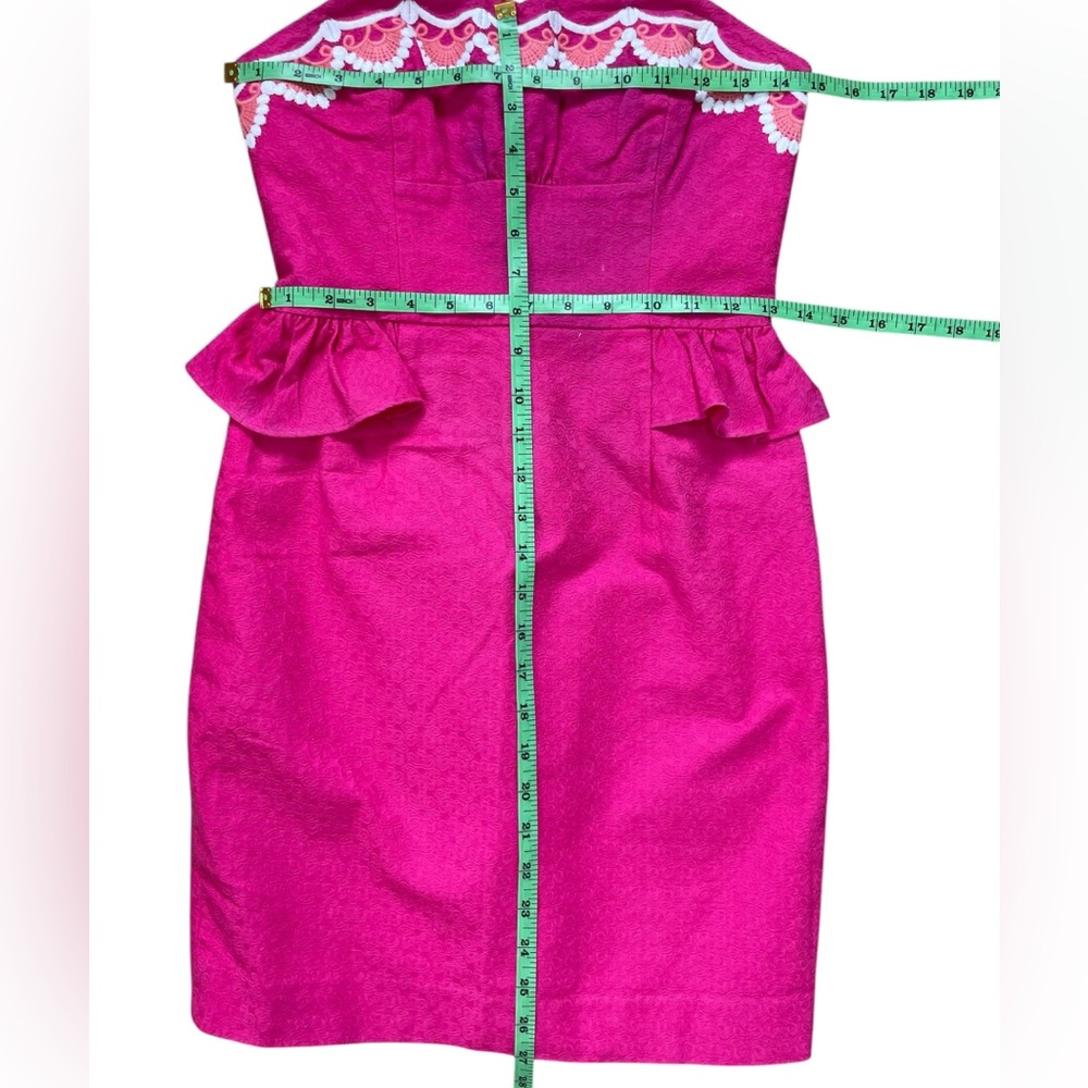 Lilly Pulitzer Maybell Azalea Pink Strapless Dress Size 0 EUC - Picture 12 of 12